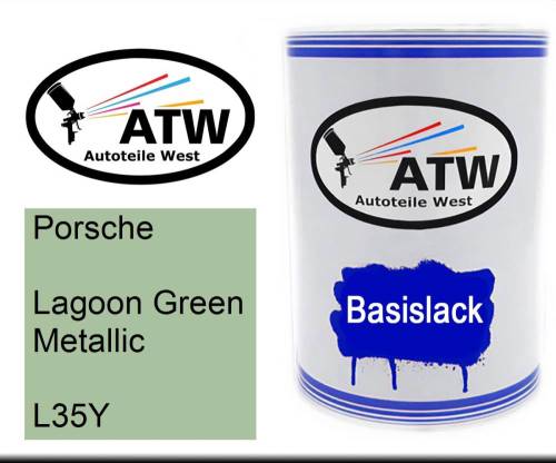 Porsche, Lagoon Green Metallic, L35Y: 500ml Lackdose, von ATW Autoteile West.